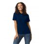 SOFTSTYLE(r) LADIES' DOUBLE PIQU POLO WITH 3 COLOUR-MATCHED BUTTONS, Navy