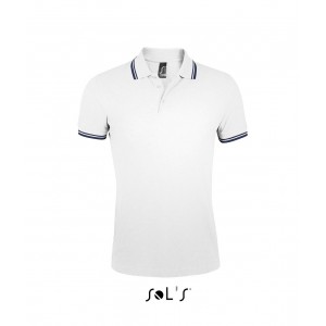 SOL'S PASADENA MEN - POLO SHIRT, White/Navy (Polo shirt, 90-100% cotton)