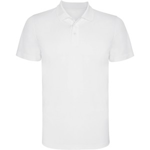 Monzha short sleeve men's sports polo, White (Polo short, mixed fiber, synthetic)