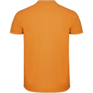 Star short sleeve men's polo, Orange (Polo short, mixed fiber, synthetic)