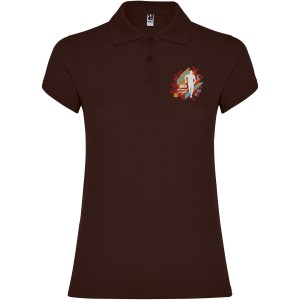 Star short sleeve women's polo, Chocolat (Polo short, mixed fiber, synthetic)