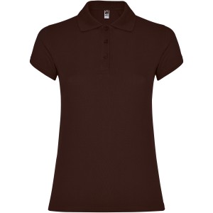 Star short sleeve women's polo, Chocolat (Polo short, mixed fiber, synthetic)