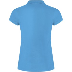 Star short sleeve women's polo, Turquois (Polo short, mixed fiber, synthetic)