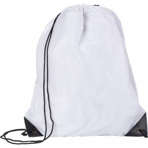 Polyester (210D) drawstring backpack Steffi, white (Backpacks)