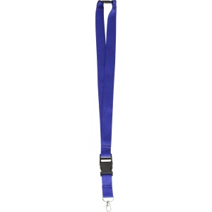 Polyester (300D) lanyard and key holder Bobbi, cobalt blue (Lanyard, armband, badge holder)