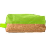 Polyester and cork toilet bag, green (676271-04)