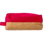 Polyester and cork toilet bag Lynn, red (676271-08)