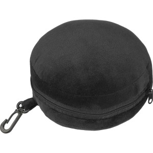 Polytester travel pillow Leontine, black (Reiseartikel)
