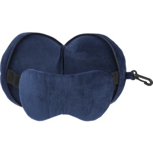 Polytester travel pillow Leontine, blue (Reiseartikel)