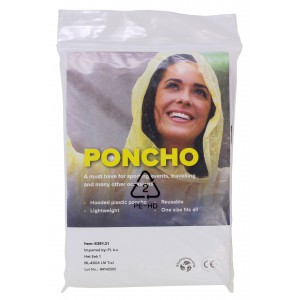Poncho 'Rainy days' aus PE, Transparent (Regenmntel)
