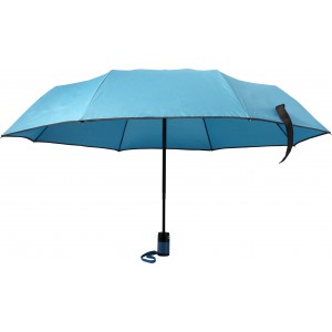 Pongee umbrella Jamelia, light blue (Foldable umbrellas)