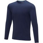 Ponoka long sleeve men's GOTS organic t-shirt, Navy (3801849)