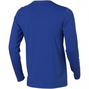 Ponoka long sleeve men's organic t-shirt, Blue (Long-sleeved shirt)