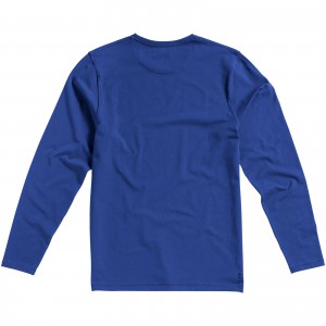 Ponoka long sleeve men's organic t-shirt, Blue (Long-sleeved shirt)