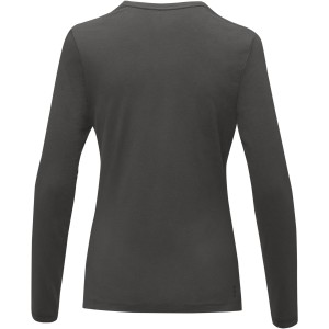 Ponoka long sleeve women's GOTS organic t-shirt, Storm grey (Long-sleeved shirt)