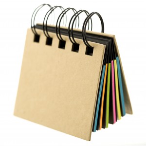 Cardboard memo folder Clemence, brown (Sticky notes)