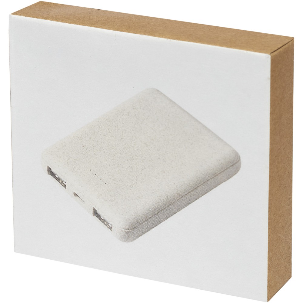 Asama 5000 mAh Powerbank aus Weizenstroh, beige (Powerbanks)