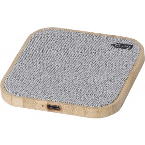 Bamboo wireless charger Moses, grey (Powerbanks)