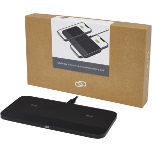Hybrid 15W premium dual wireless charging pad, Solid black (Powerbanks)