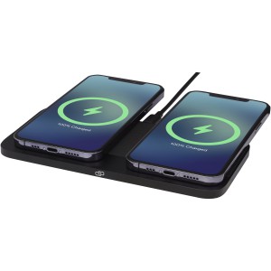 Hybrid 15W premium dual wireless charging pad, Solid black (Powerbanks)