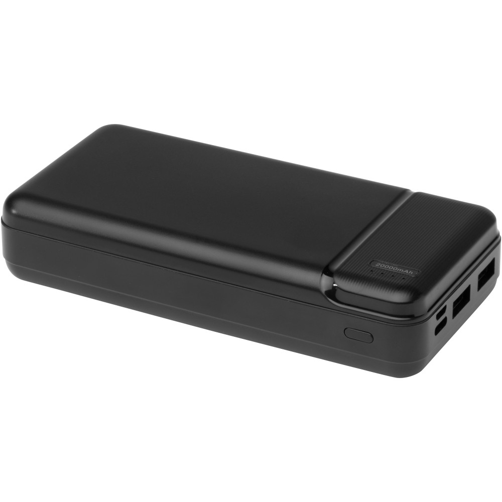 Loop 20.000 mAh Powerbank aus recyceltem Kunststoff, schwarz (Powerbanks)