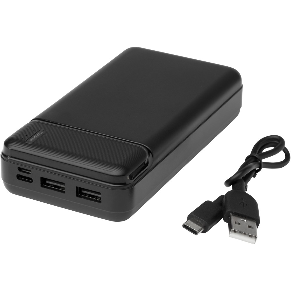 Loop 20.000 mAh Powerbank aus recyceltem Kunststoff, schwarz (Powerbanks)