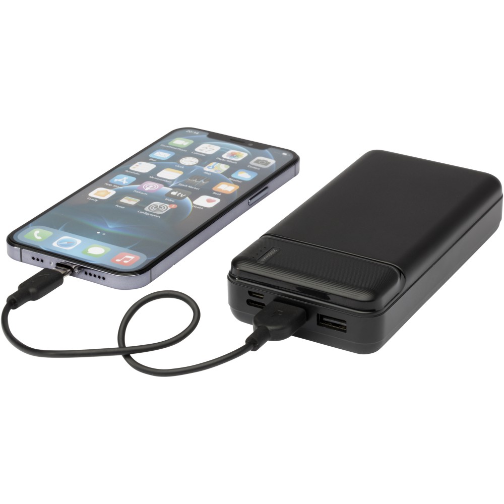 Loop 20.000 mAh Powerbank aus recyceltem Kunststoff, schwarz (Powerbanks)
