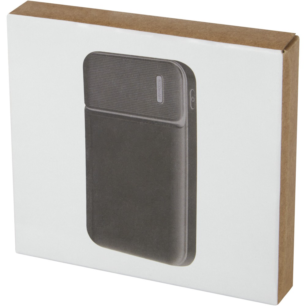 Loop 5000 mAh Powerbank aus recyceltem Kunststoff, schwarz (Powerbanks)