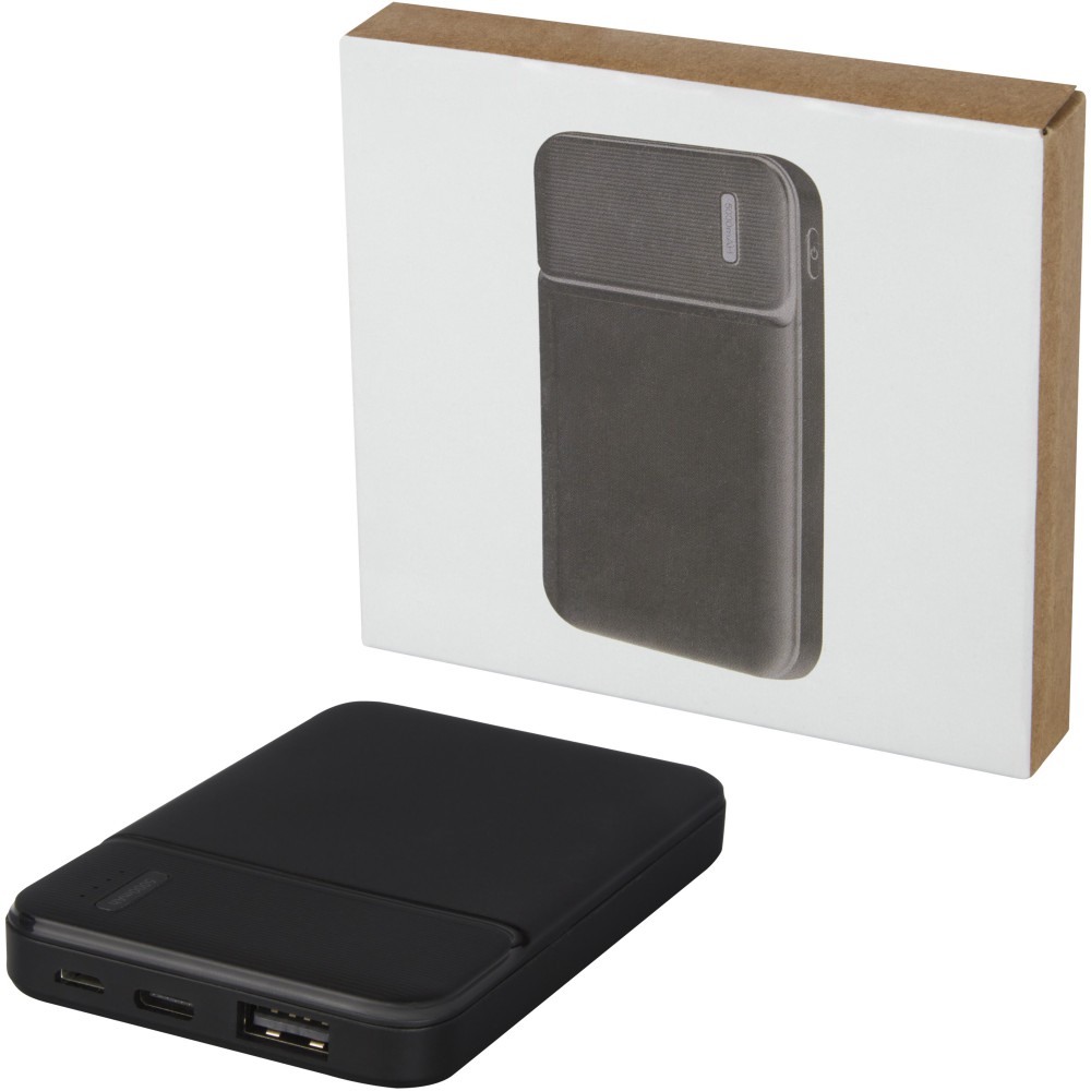 Loop 5000 mAh Powerbank aus recyceltem Kunststoff, schwarz (Powerbanks)