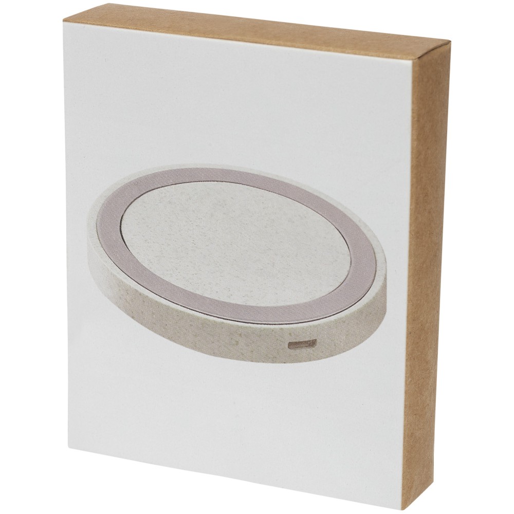 Naka kabelloses 5W Ladepad aus Weizenstroh, beige (Powerbanks)