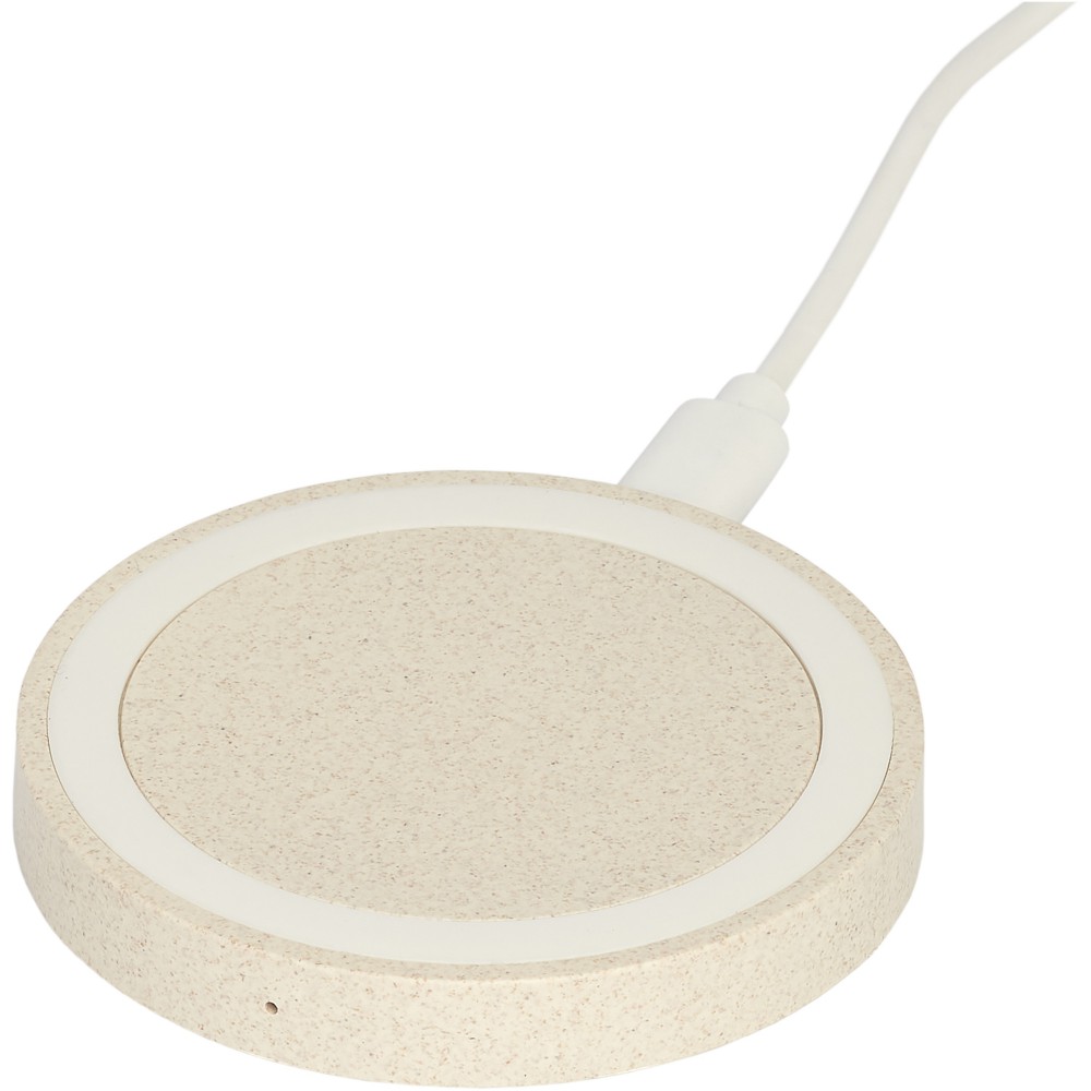 Naka kabelloses 5W Ladepad aus Weizenstroh, beige (Powerbanks)