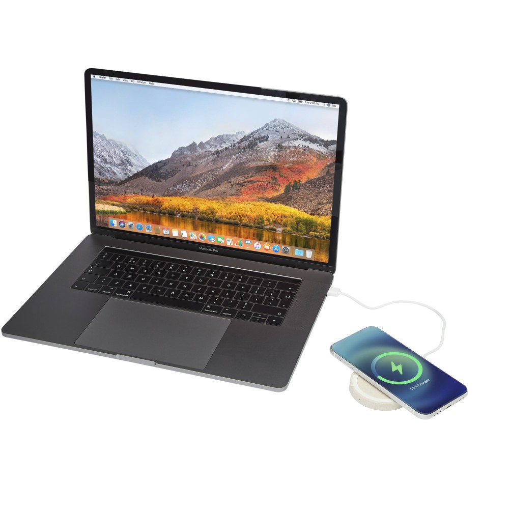 Naka kabelloses 5W Ladepad aus Weizenstroh, beige (Powerbanks)