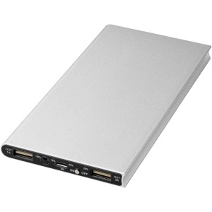 Plate 8000 mAh Aluminium-Powerbank, silber