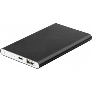 Powerbank aus Aluminium Ezra, Schwarz