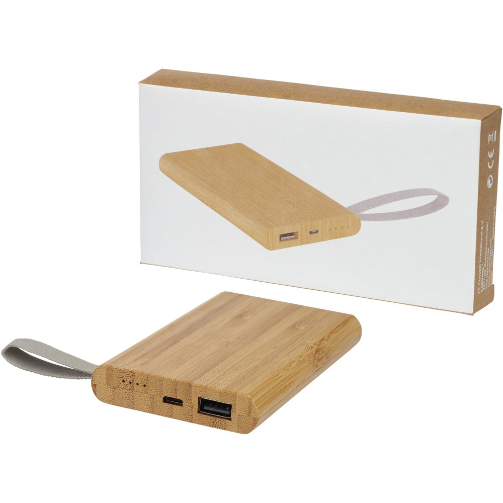 Tulda 5000 mAh Powerbank aus Bambus, natur (Powerbanks)