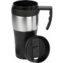 PP and stainless steel travel mug Karina, black/silver