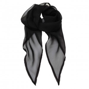 'COLOURS COLLECTION' PLAIN CHIFFON SCARF, Black, U <font size=1>[ENG]</font>