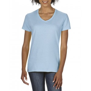 PREMIUM COTTON(r) LADIES' V-NECK T-SHIRT, Light Blue (T-shirt, 90-100% cotton)