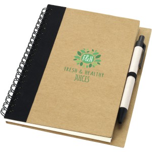 Priestly recycled notebook with pen, Natural, solid black (Notebooks)