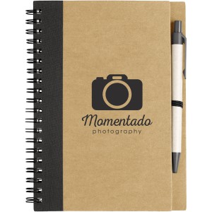 Priestly recycled notebook with pen, Natural, solid black (Notebooks)