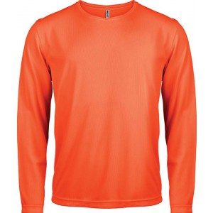 MEN'S LONG-SLEEVED SPORTS T-SHIRT, Fluorescent Orange <font size=1>[ENG]</font>