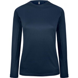 LADIES' LONG-SLEEVED SPORTS T-SHIRT, Sporty Navy <font size=1>[ENG]</font>