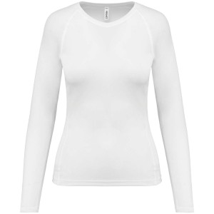 LADIES' LONG-SLEEVED SPORTS T-SHIRT, White <font size=1>[ENG]</font>