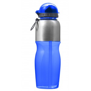 PS and stainless steel bottle Emberly, cobalt blue (Sport bottles)