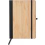 PU and bamboo notebook Dorita, black