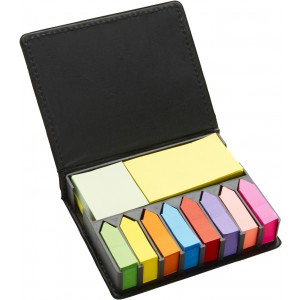 PU holder with sticky notes Pierce, black (Sticky notes)