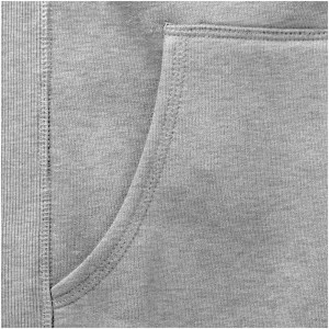 Arora hooded full zip ladies sweater, Grey melange (Pullovers)