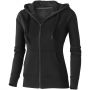 Arora hooded full zip ladies sweater, solid black
