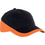 RACING - TWO-TONE 6 PANEL CAP, Black/Orange, U (KP045BL/OR-U)