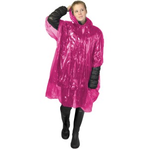 Ziva disposable rain poncho with storage pouch, Pink (Raincoats)